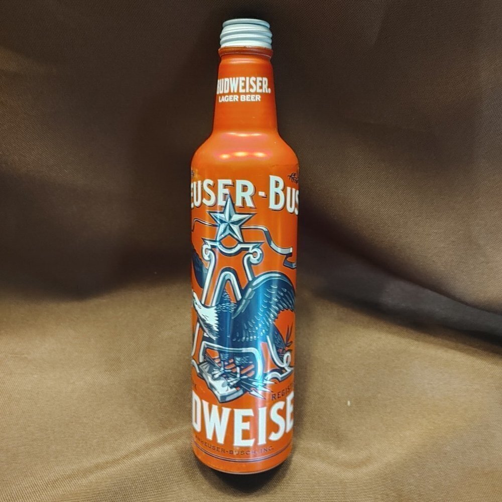 Budweiser Anheuser Busch Aluminum Bottle Red White Blue Eagle